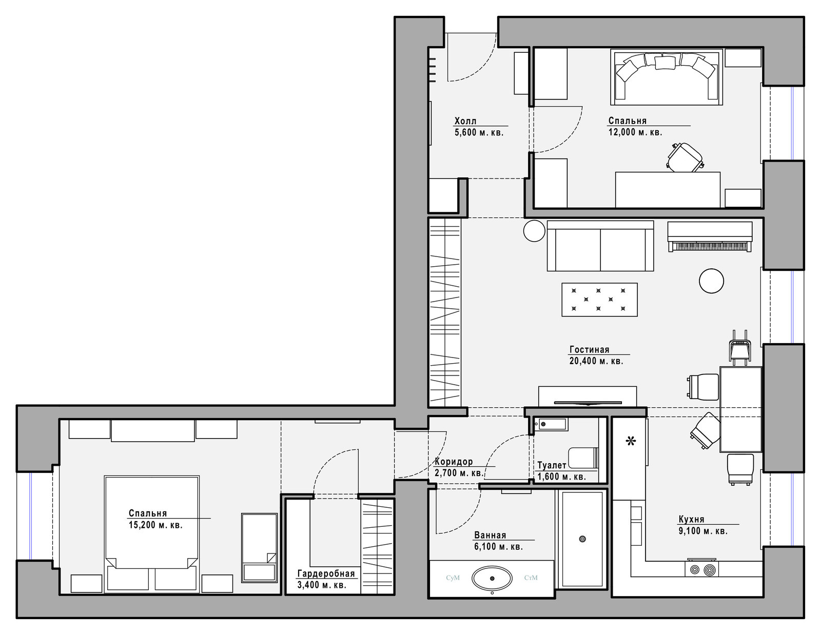 Houzz тур: Бывшая коммуналка — для молодой семьи
