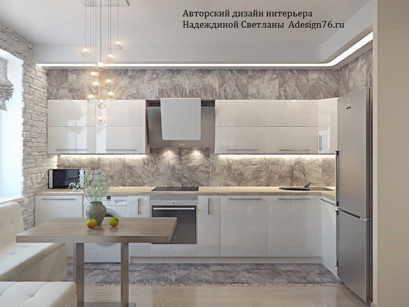 КУХНЯ С БЕЛЫМИ ФАСАДАМИ