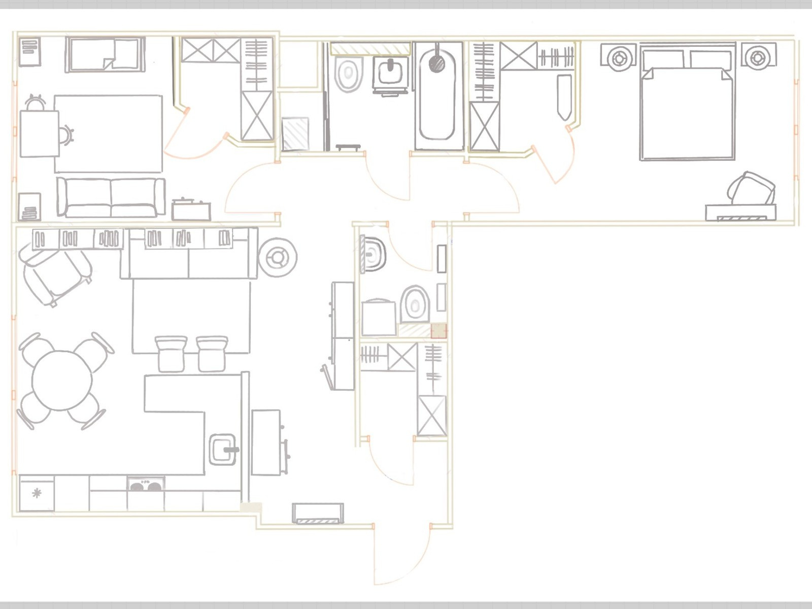 Скандинавская история о легкости и чистоте (2 спальни, 3 гардеробных)