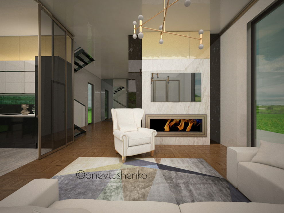 Дом 2 этажный для теплого региона в современном стиле.