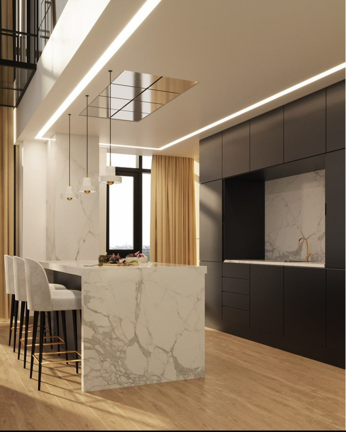 Пентхаус с террасой и камином в Art Residence