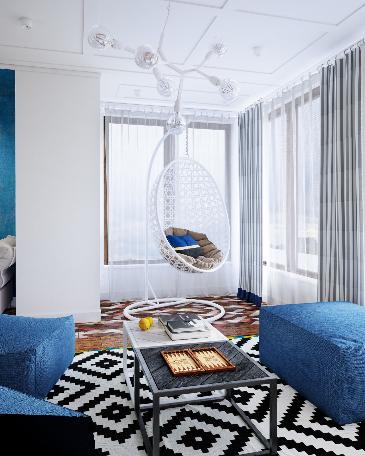 Яркий интерьер для позитивной семьи