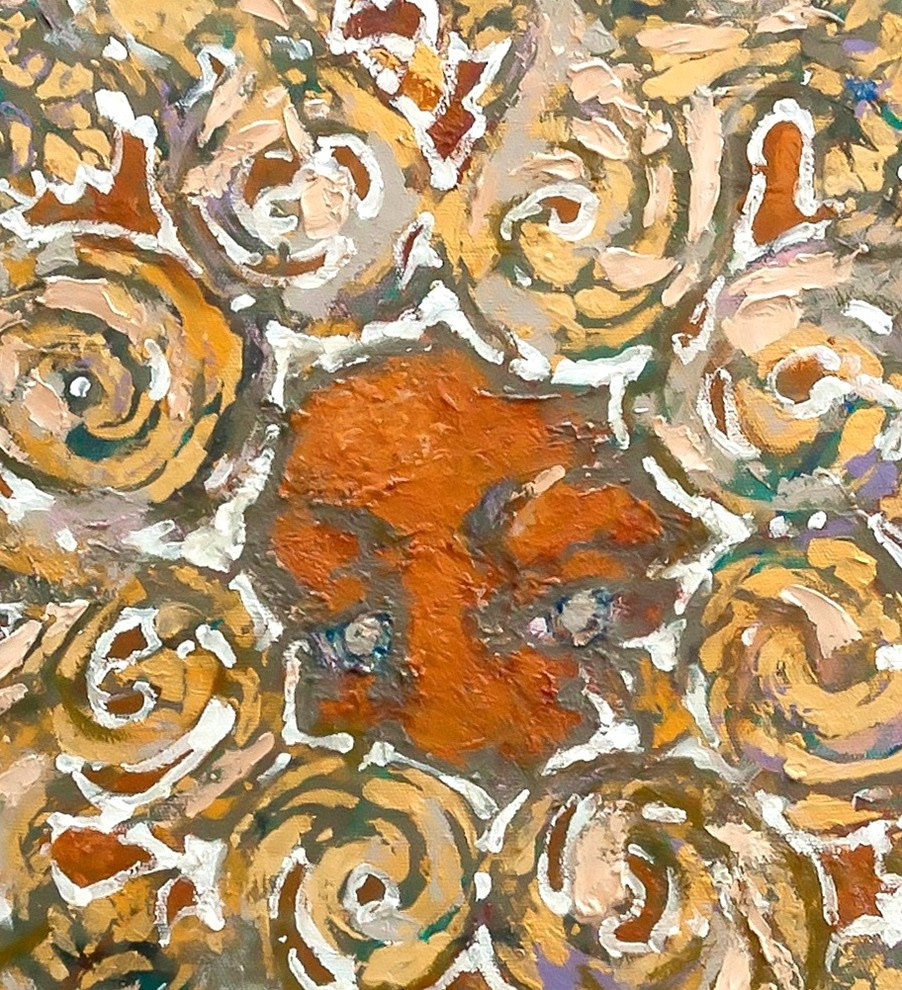 original painting, unique picture for warm interior. floral love feminine look.