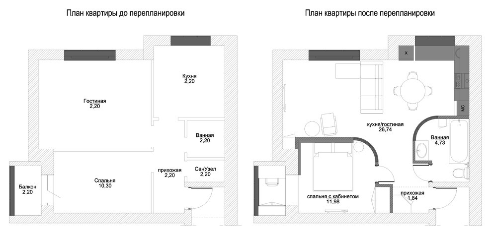 Квартира-студия для молодой пары