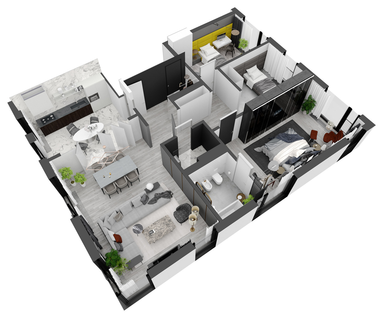Апартаменты в ЖК Esentai City 138 м. кв.
