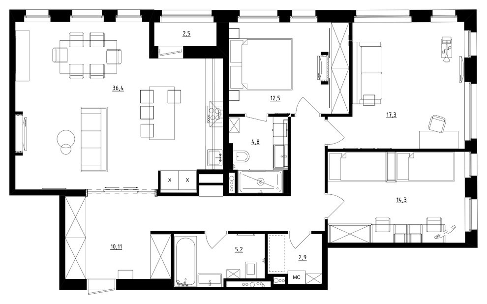 ЖК Таежный. Интерьерные фотографии завершенного проекта