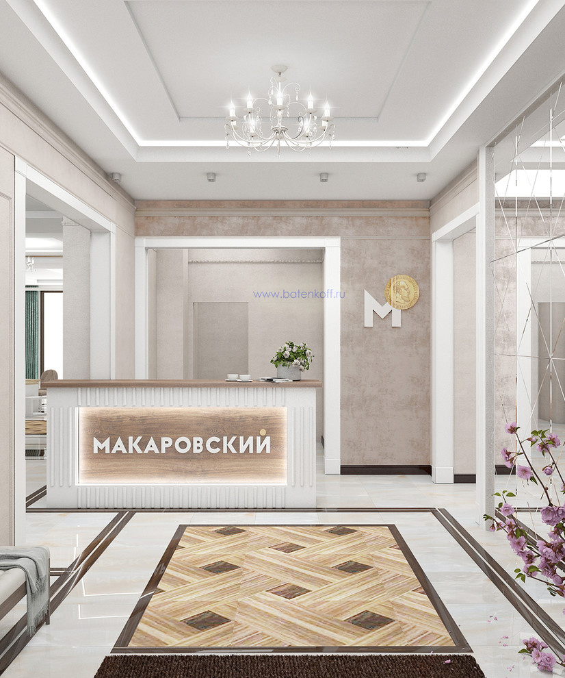 Дизайн-проект интерьеров офиса продаж в ЖК "Макаровский квартал"
