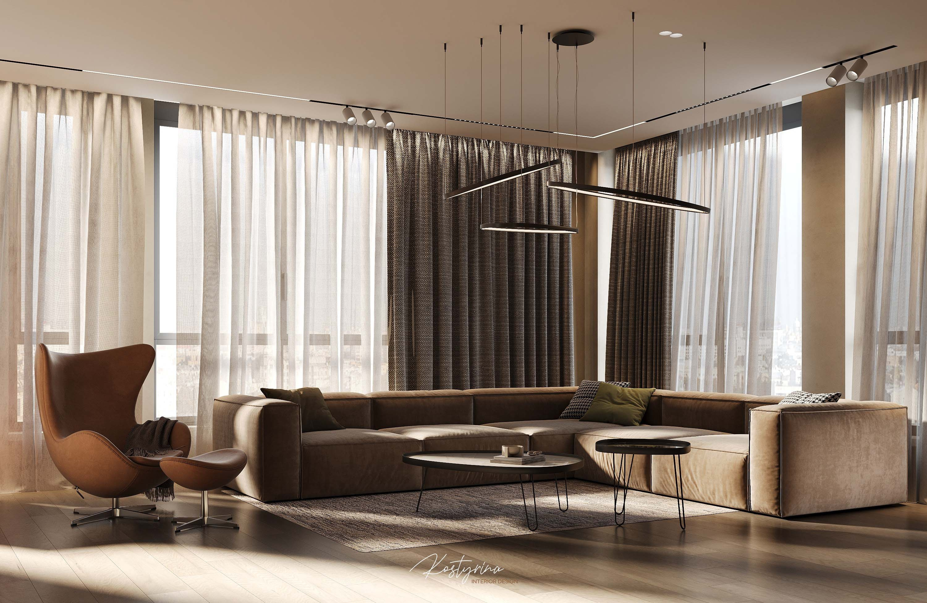 Интерьер квартиры в ЖК Onyx 160 м²