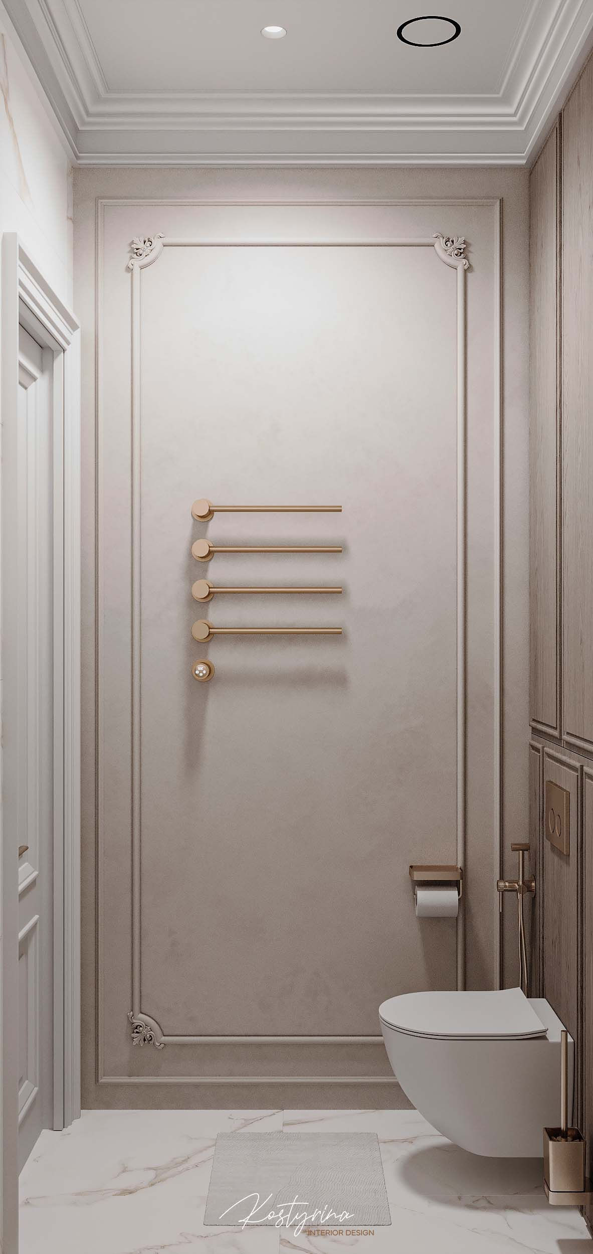 Интерьер для молодой пары в стиле неоклассика - 70 м²