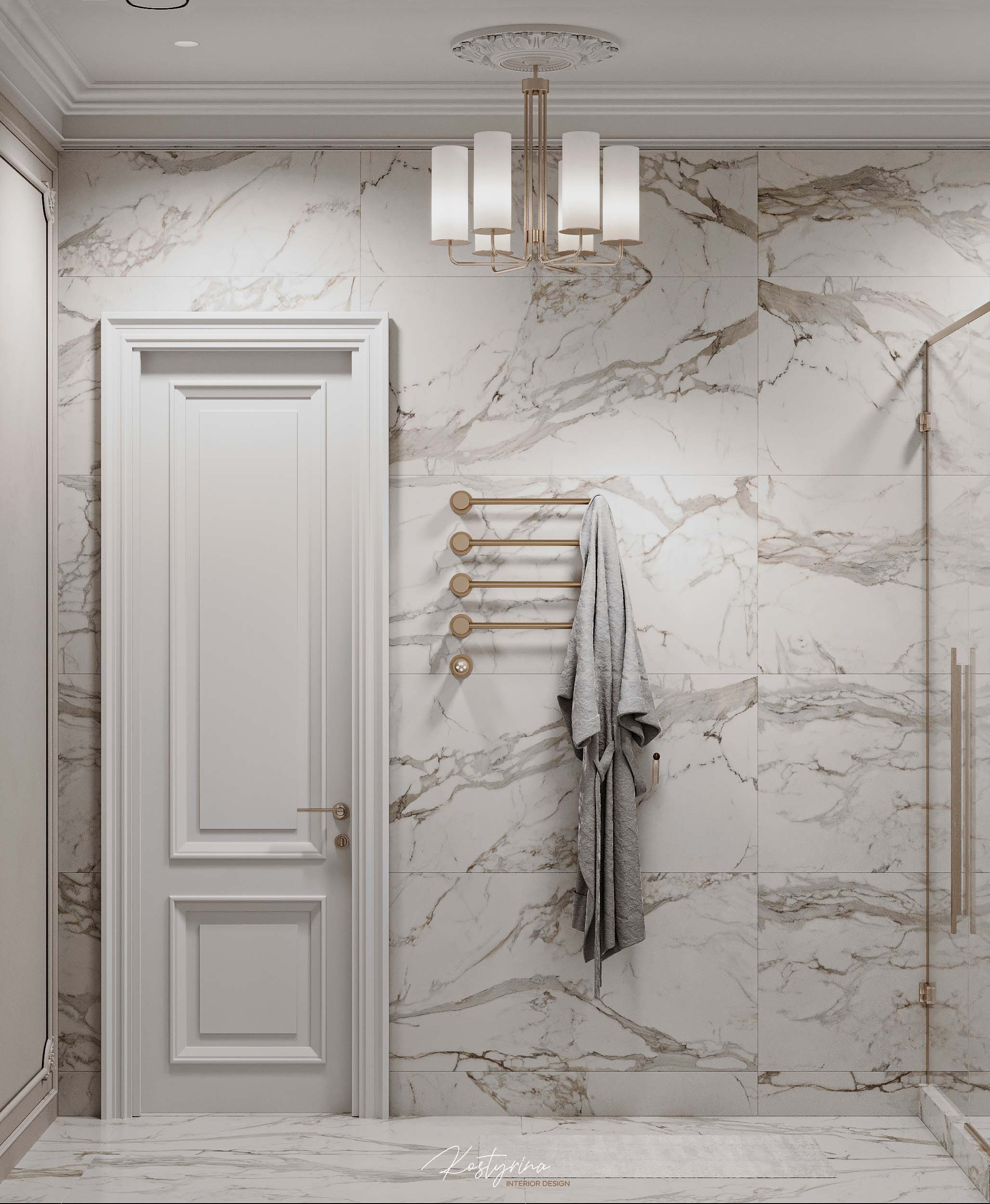 Интерьер для молодой пары в стиле неоклассика - 70 м²