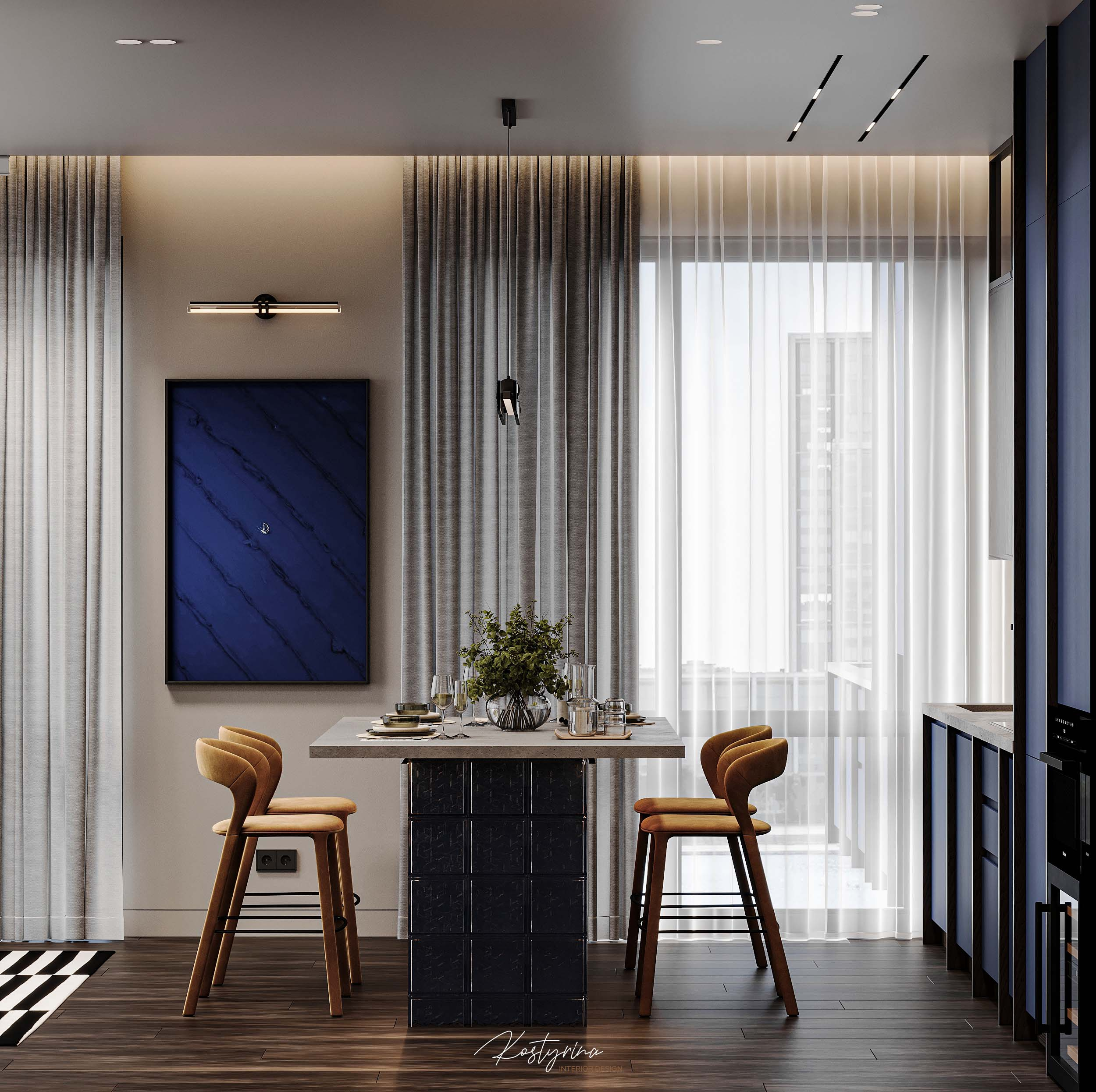 Брутальный интерьер квартиры в ЖК «Символ» - 60м²