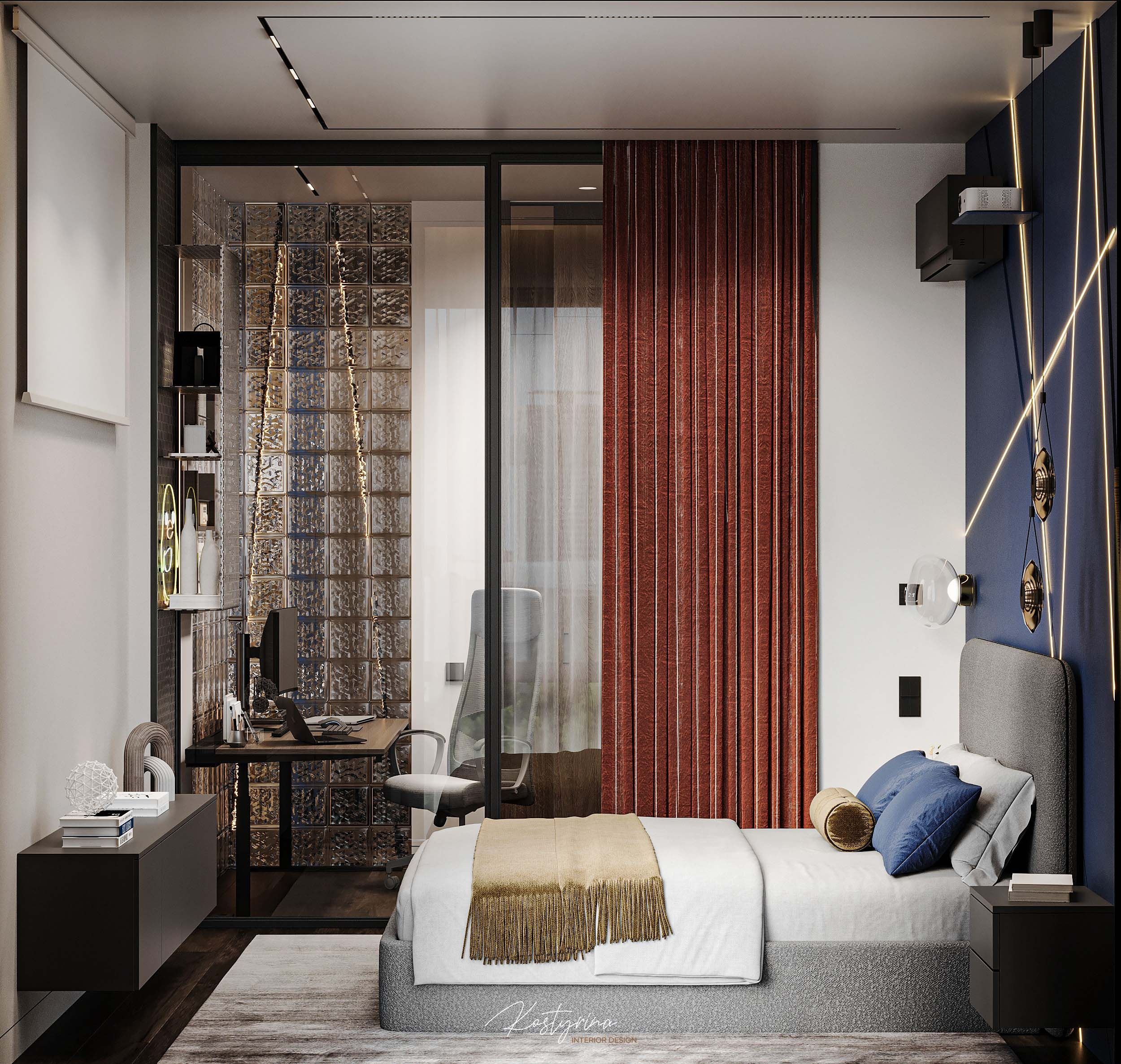 Брутальный интерьер квартиры в ЖК «Символ» - 60м²