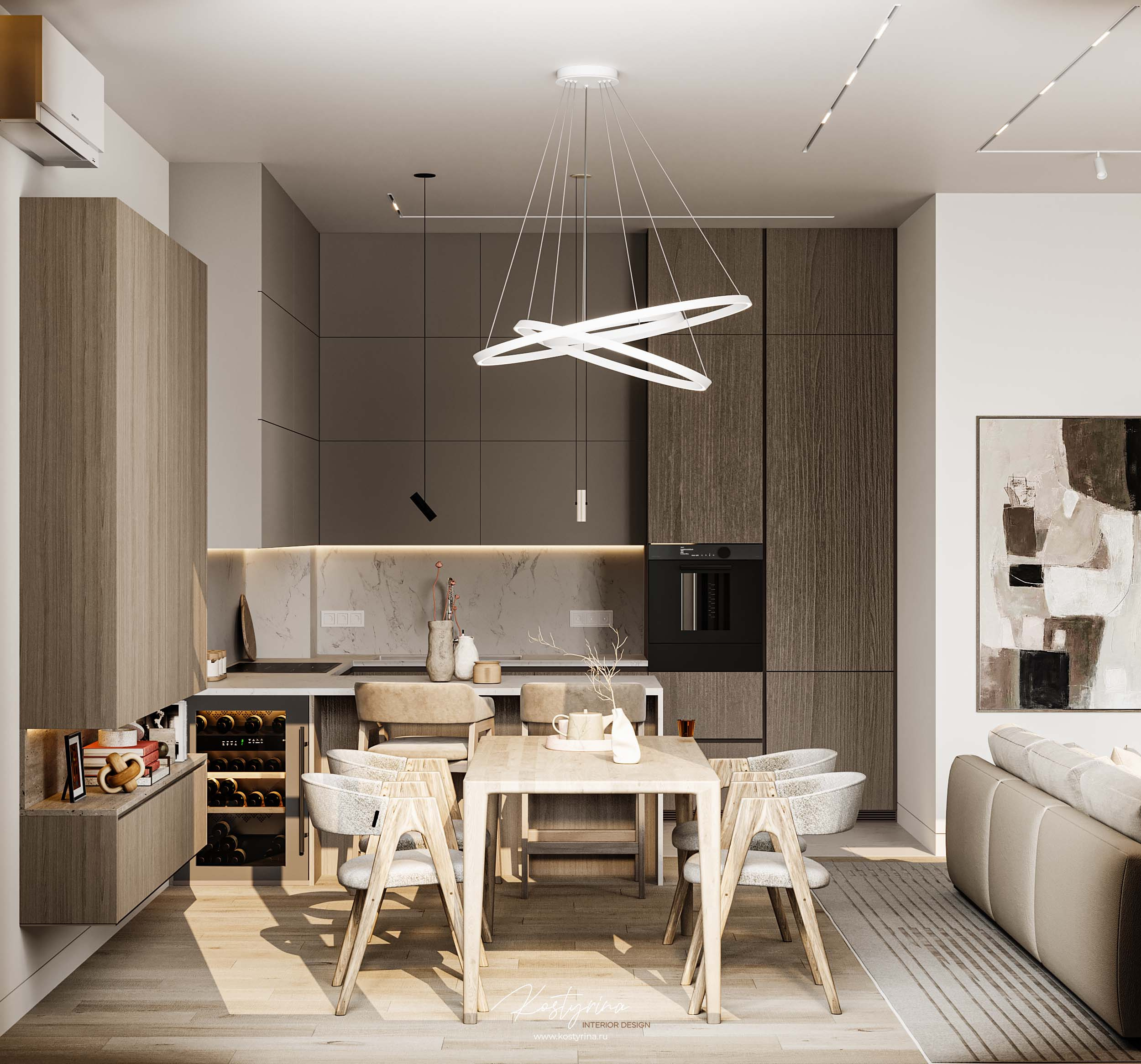 Светлая квартира у реки в ЖК «NOW» 95 м²