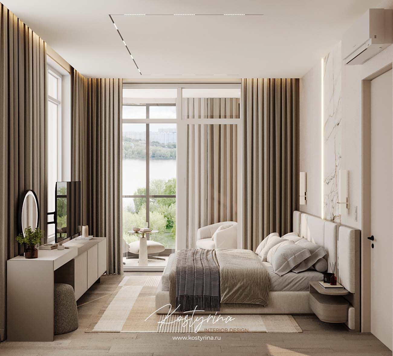 Светлая квартира у реки в ЖК «NOW» 95 м²