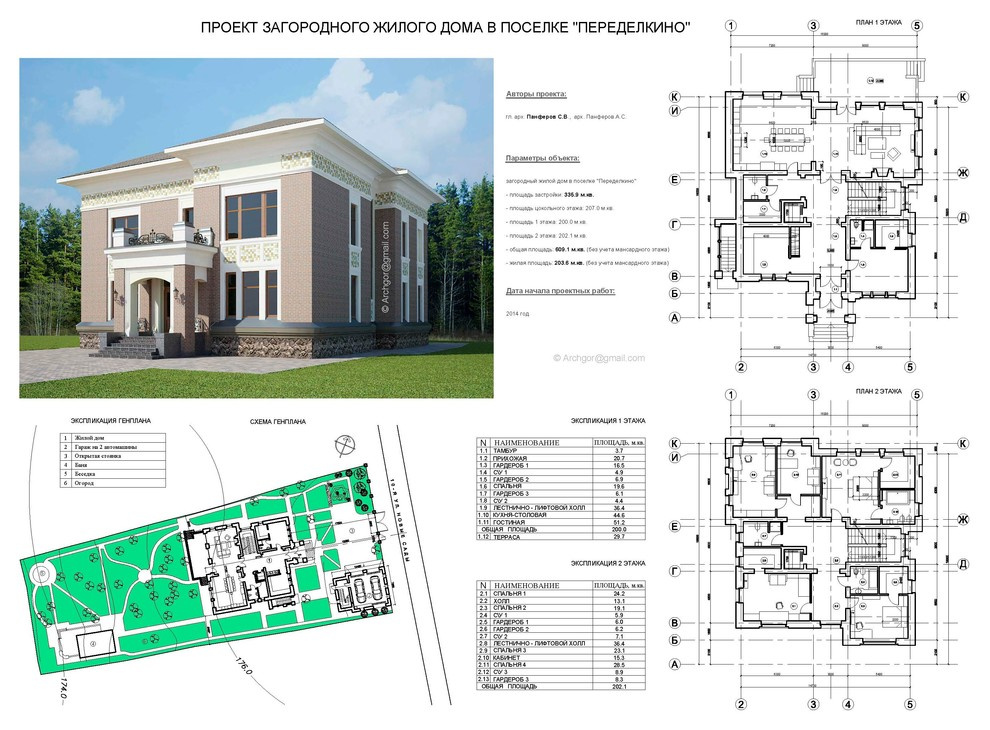 Проект загородного жилого дома в поселке "Переделкино"