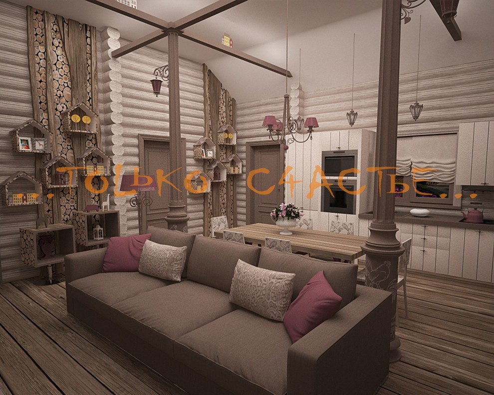кухня--студия в срубе