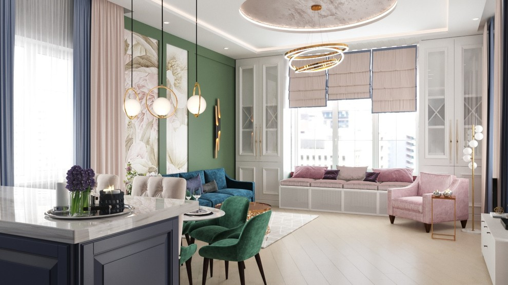 Дизайн интерьера гостиной для дома в Заячьей поляне