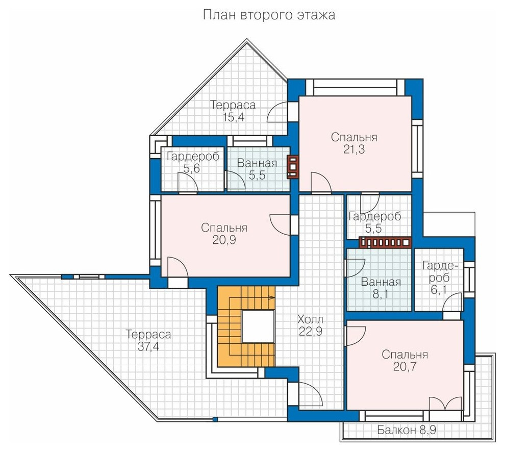 современный  двухэтажный дом в стиле хай-тек 253 кв.м.