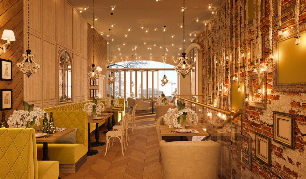 The interior design of the restaurant "IL Патио" in Makhachkala.