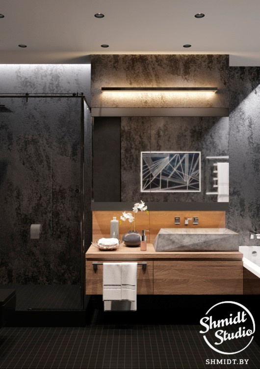 Проект интерьера "Black", Минск, 75м.кв