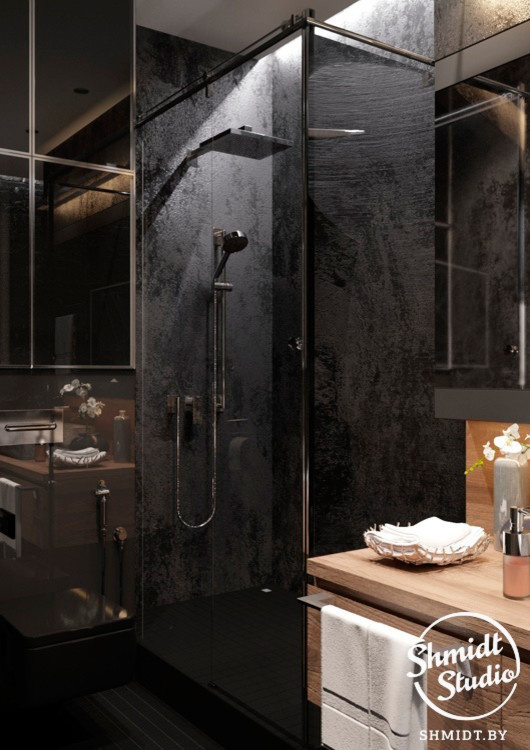 Проект интерьера "Black", Минск, 75м.кв