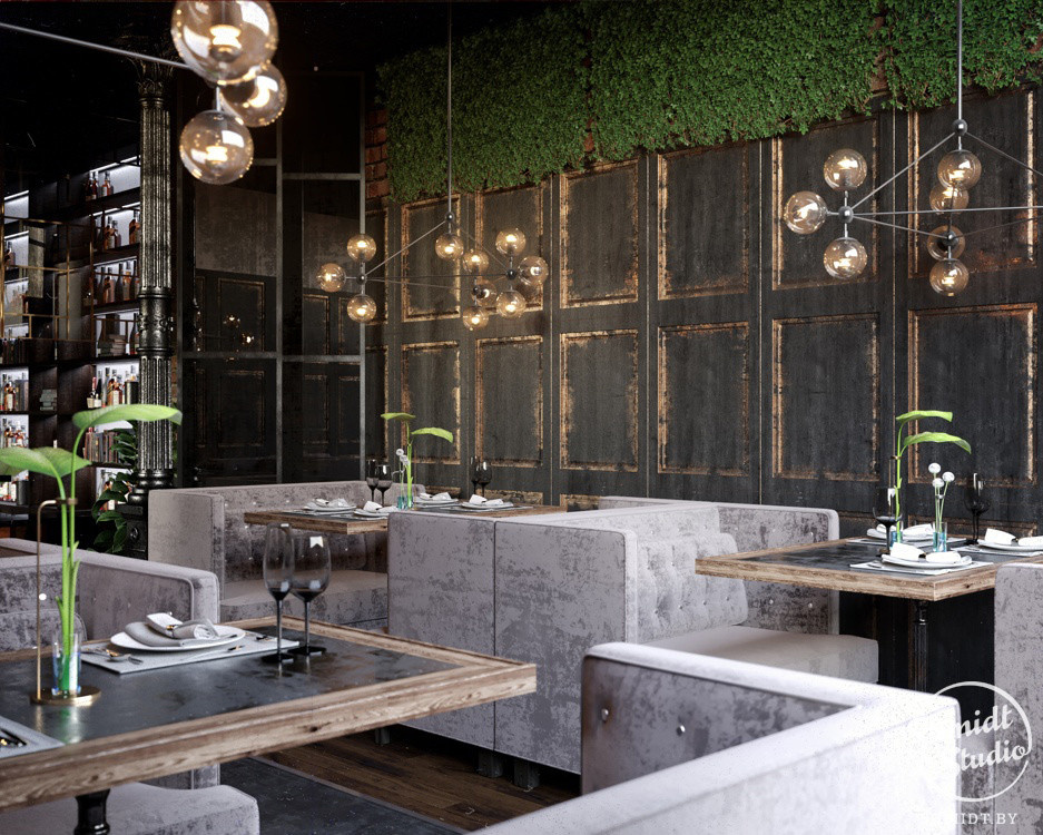 Проект интерьера ресторана, Москва, 100м.кв
