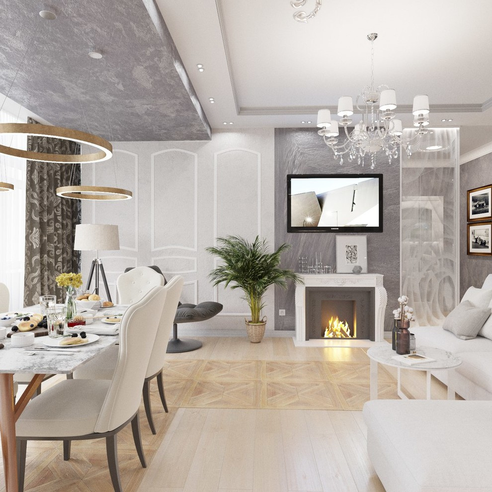 Городская американская классика в квартире 120 м2.