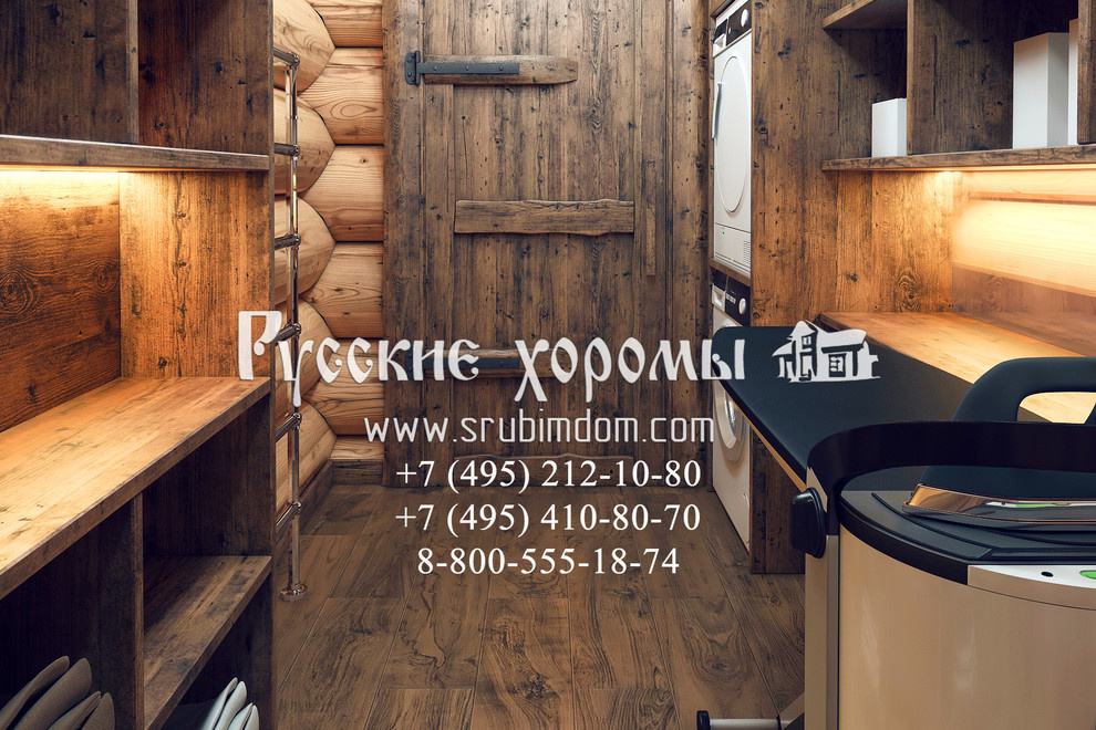 Дизайн загородного дома - комната для стирки и глажки белья