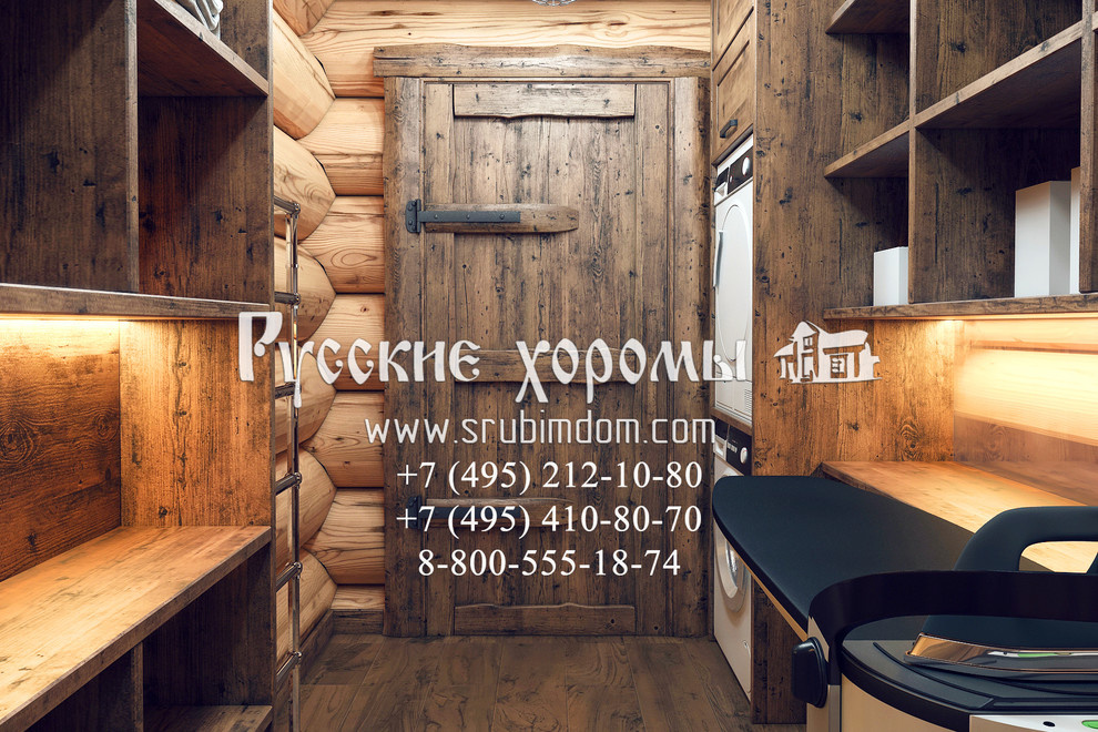Дизайн загородного дома - комната для стирки и глажки белья