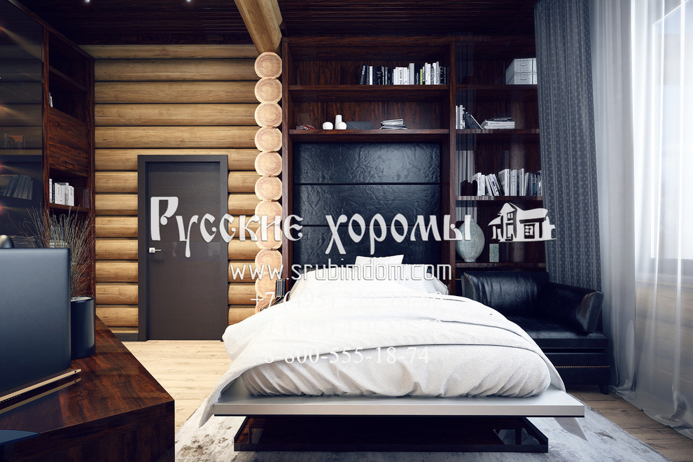 Кабинет в загородном деревянном доме