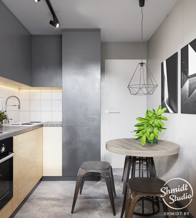 Проект интерьера "Black wall", Минск, 53 м.кв.