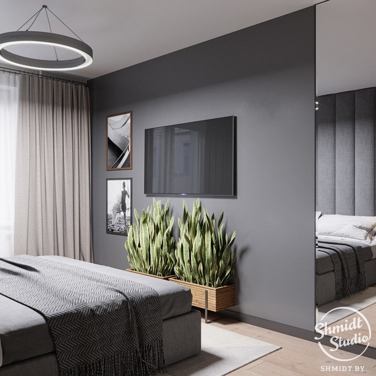 Проект интерьера "Black wall", Минск, 53 м.кв.