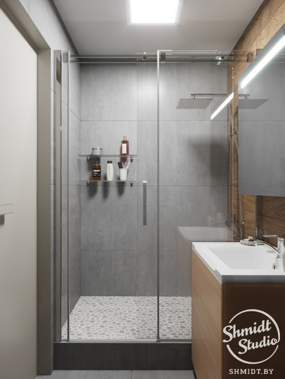 Проект интерьера "Black wall", Минск, 53 м.кв.