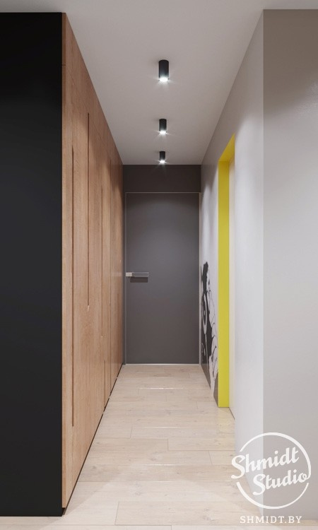 Проект интерьера "Black wall", Минск, 53 м.кв.