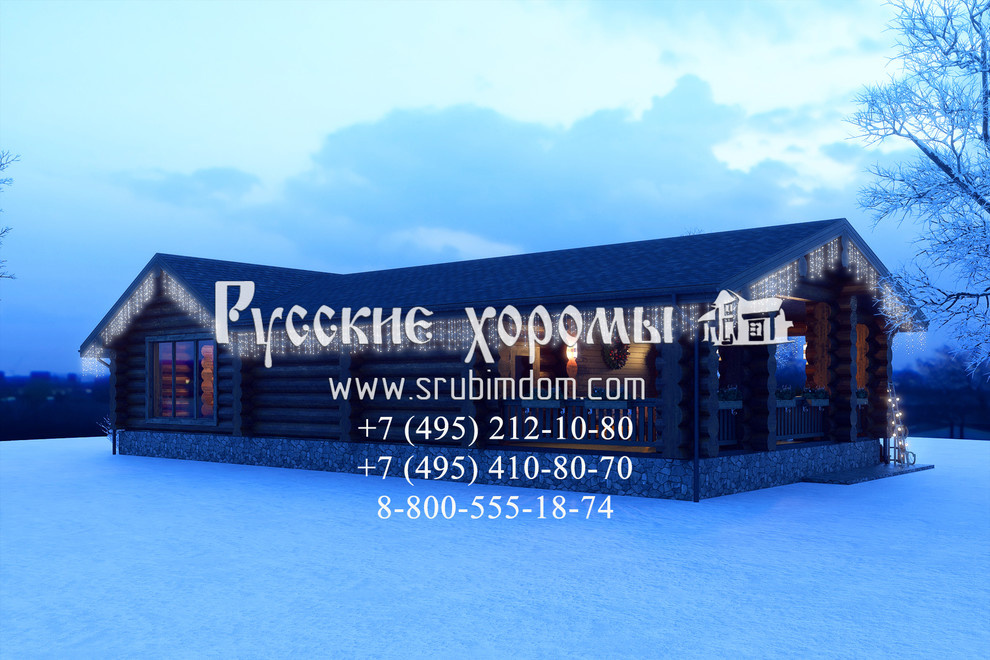 Новогоднее украшение рубленной бани