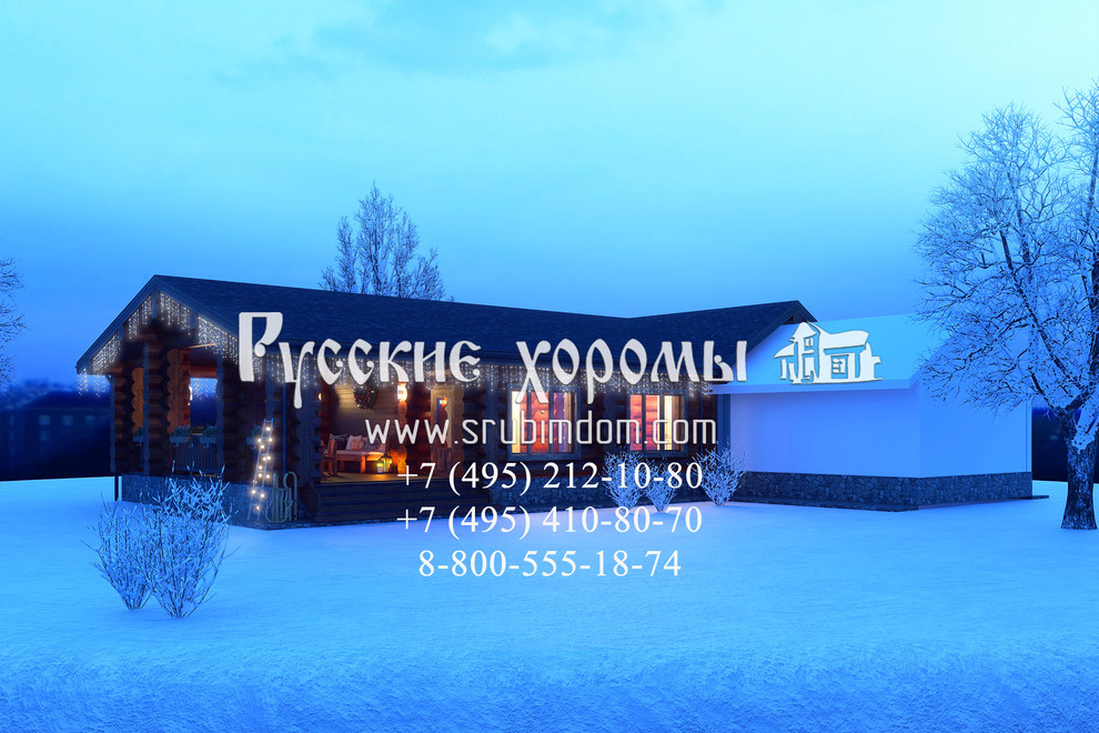 Новогоднее украшение рубленной бани