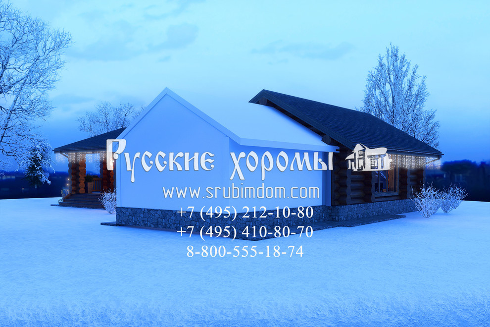 Новогоднее украшение рубленной бани