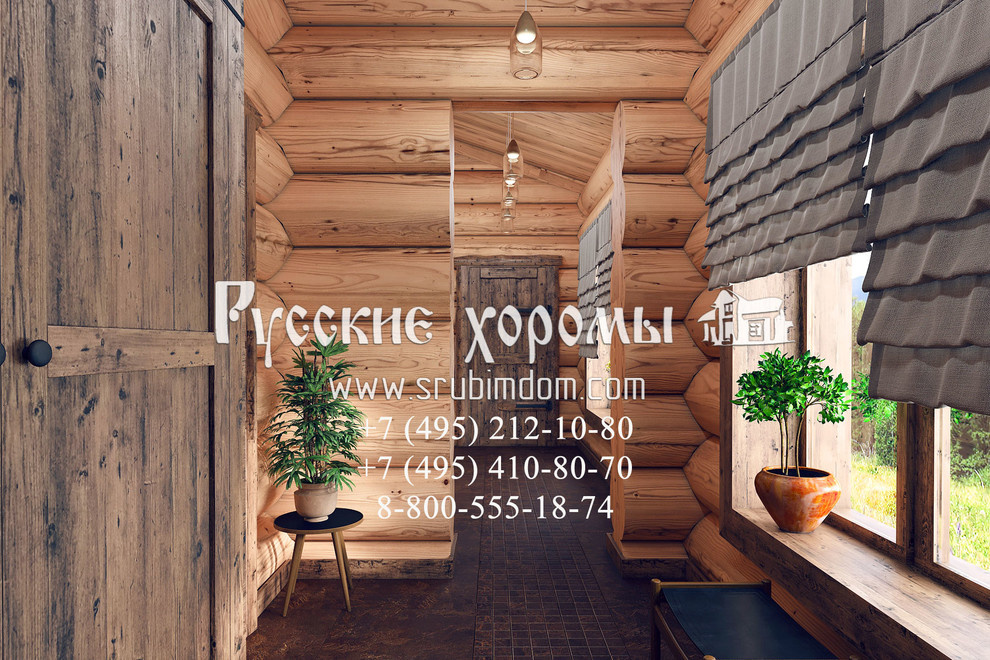 Дизайн раздевалки в кедровой бане
