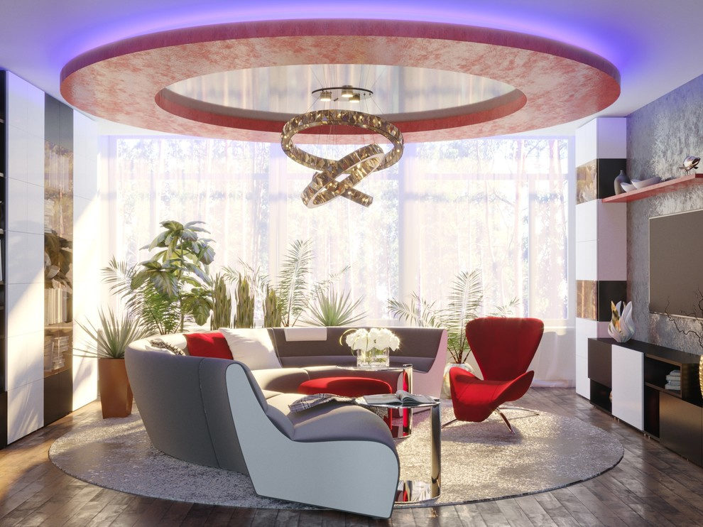 Дизайн интерьера холла в коттедже 450 м2