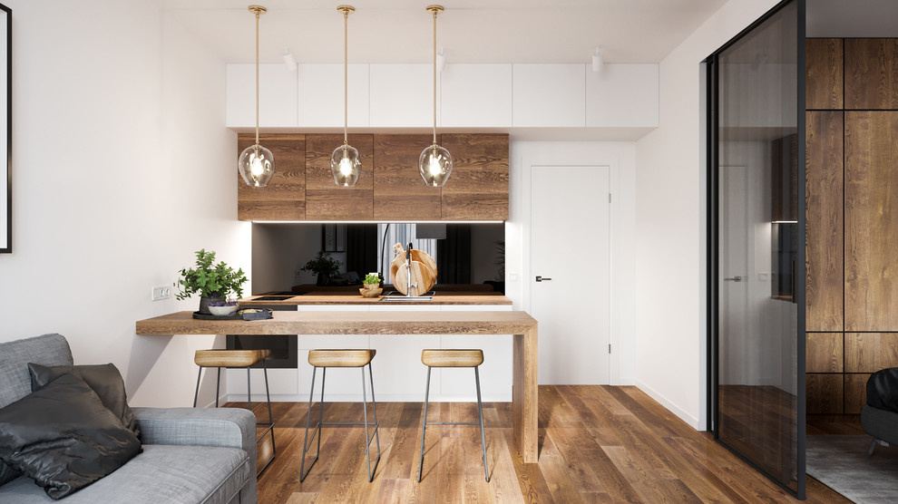 Grey and wood