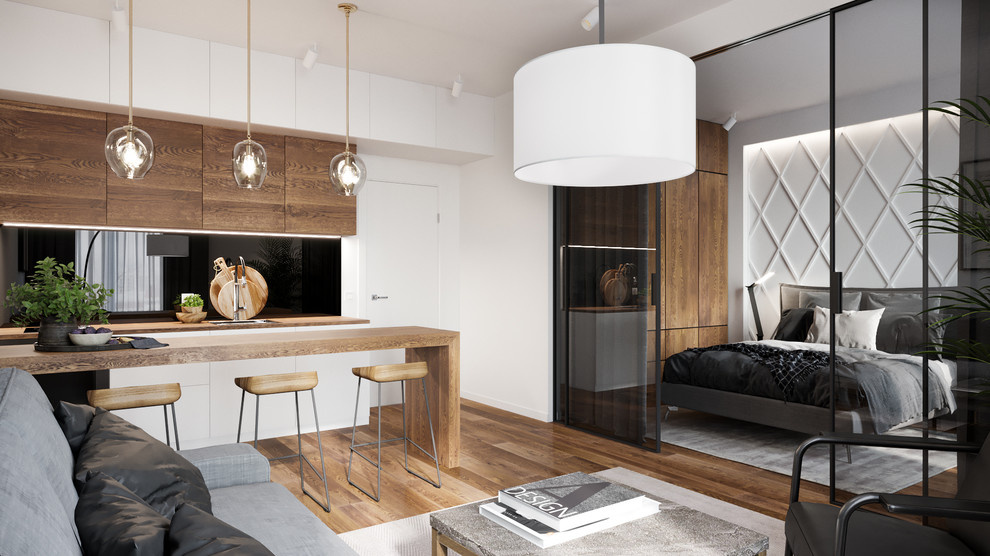 Grey and wood