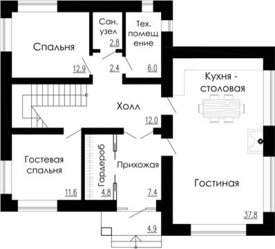 Типовой проект частного дома в современном стиле