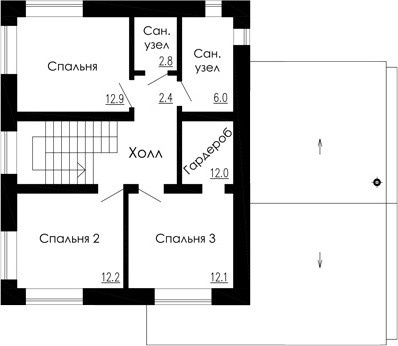 Типовой проект частного дома в современном стиле