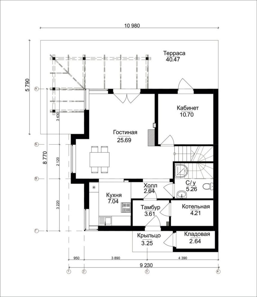 Проект дома из газобетона № 496 — 176 м2
