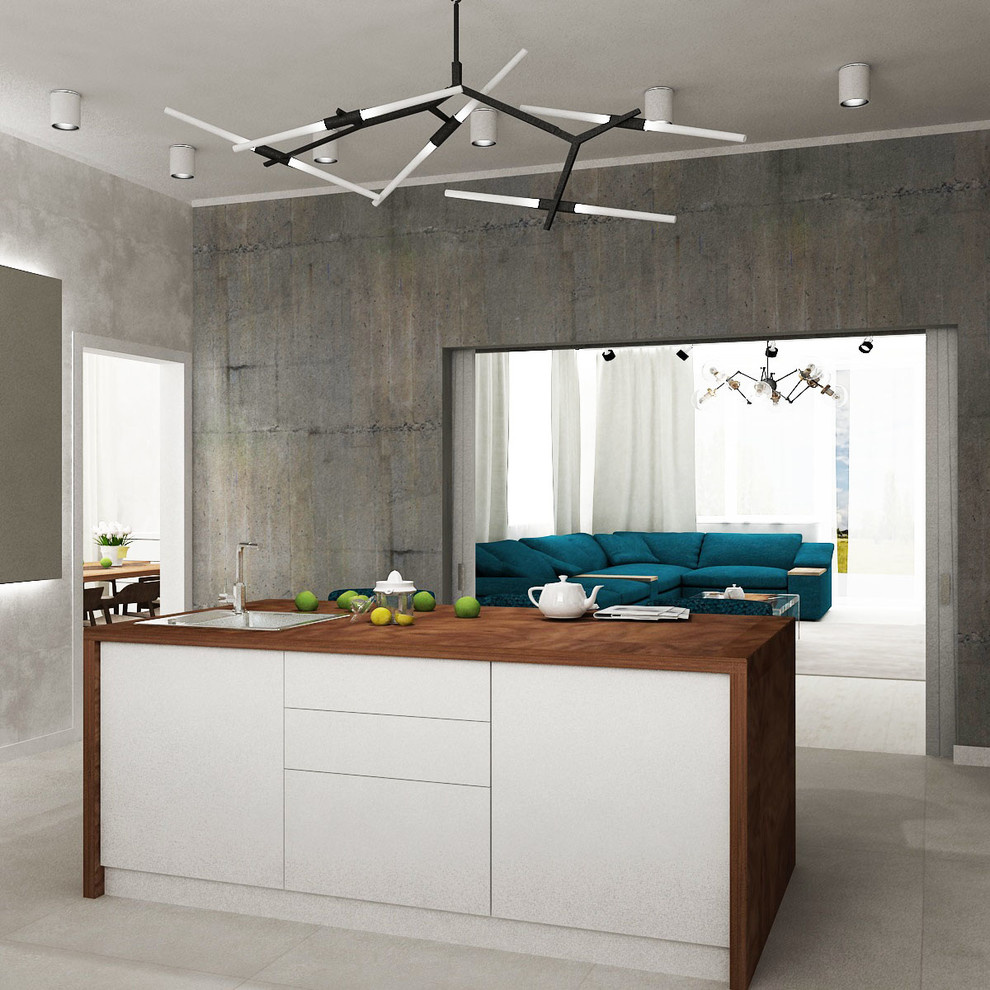 Гостиная, кухня, столовая в стиле LOFT