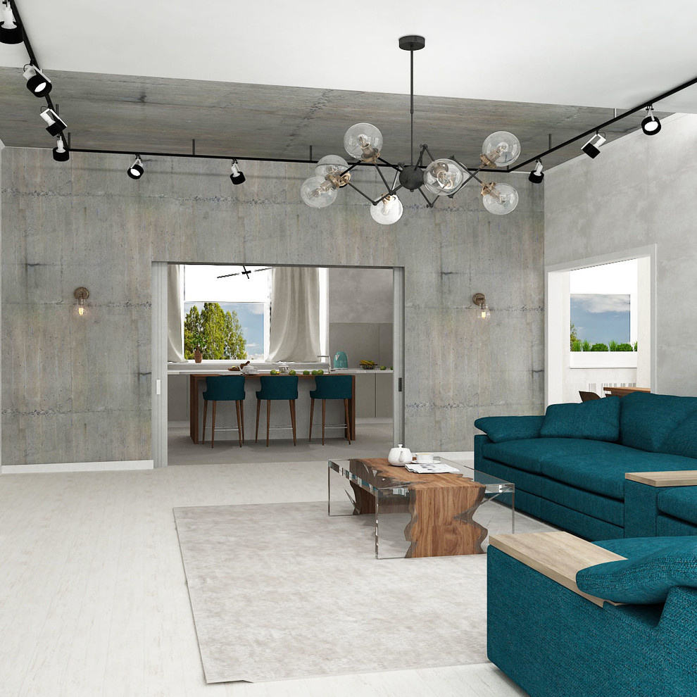 Гостиная, кухня, столовая в стиле LOFT