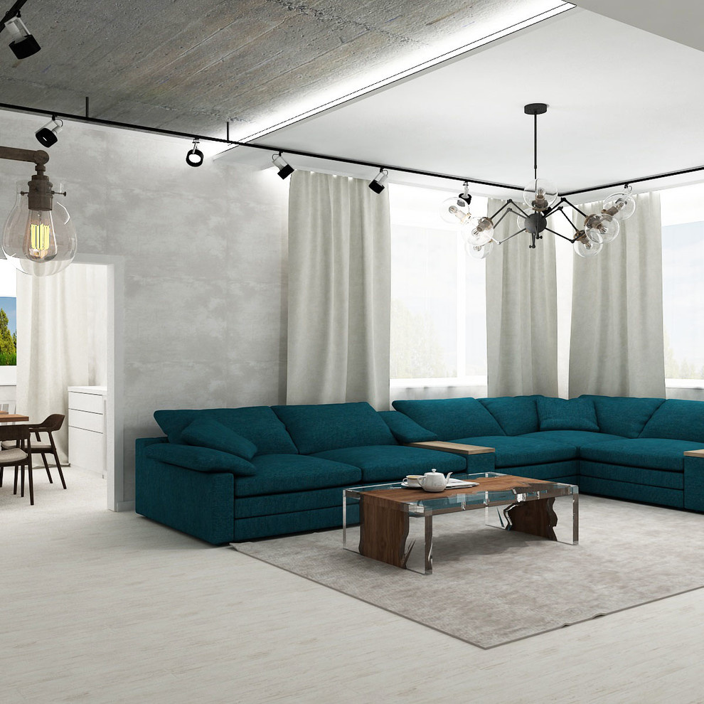 Гостиная, кухня, столовая в стиле LOFT