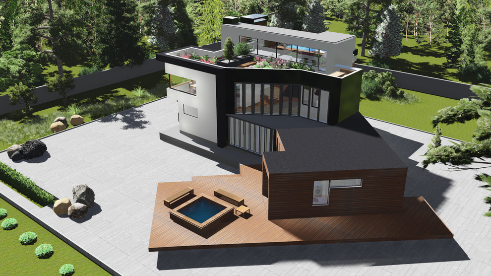 коттедж в современном стиле. Японские мотивы. (scape house)