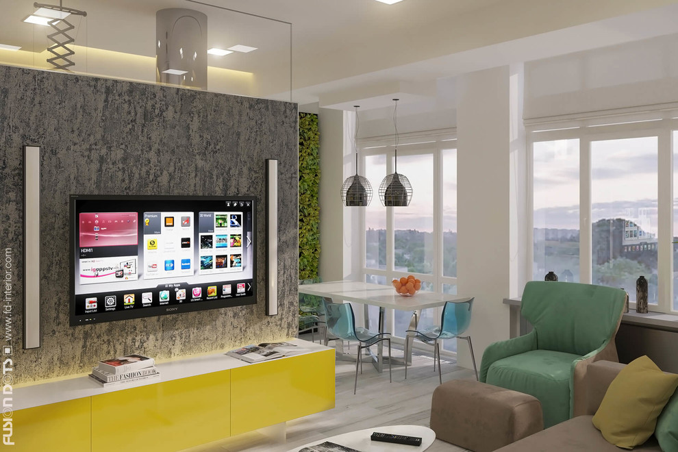Обложка проекта: Eco-loft interior in a two-level apartment