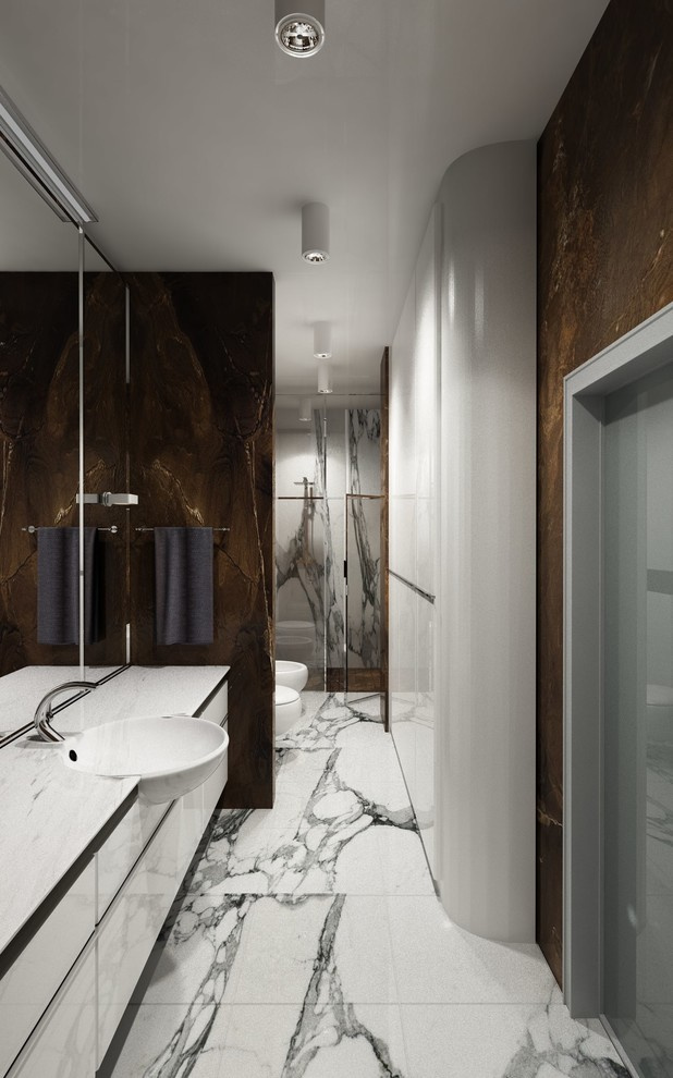 Дизайн ванной комнаты "Кофе с молоком"